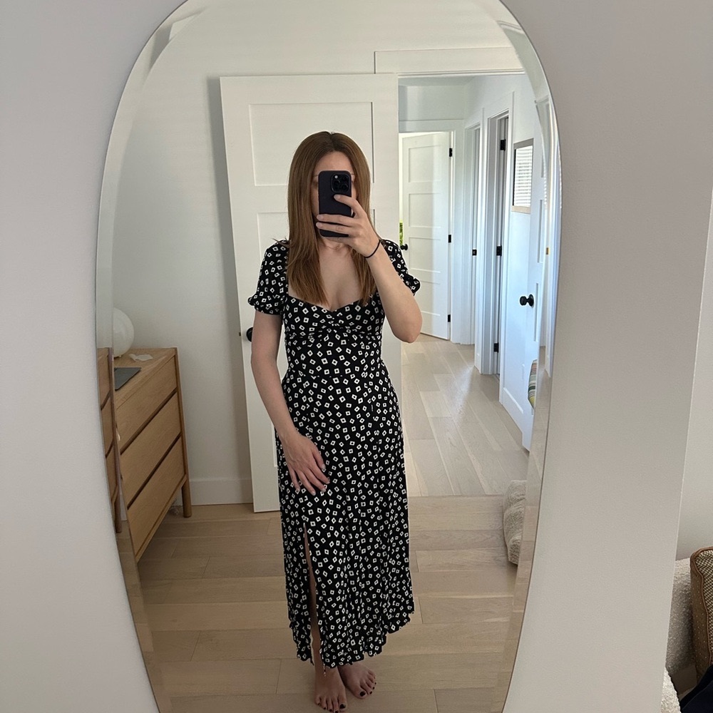 & Other Stories Black and White Graphic Maxi Dress